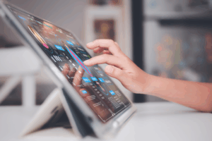 Student working on tablet